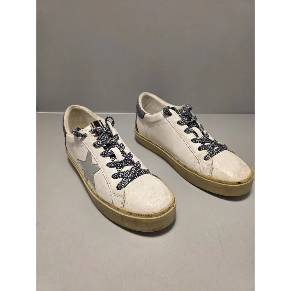 Shu Shop  Reba Pink Glitter Silver Star Low Top Sneakers - Women's size 9